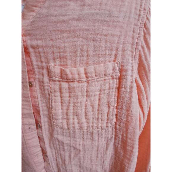 Rails Ellis button up organic cotton gauze flamingo small - Picture 3 of 11